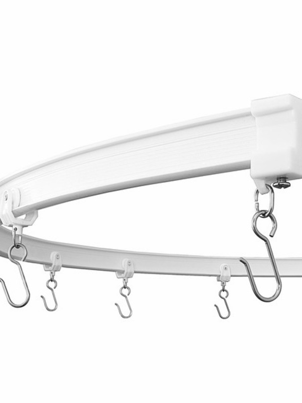 Ceiling Mount Curved Shower Curtain Track in White